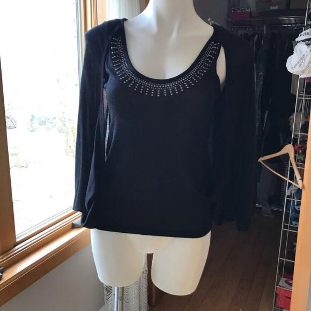 2 pc attached tank with cardigan